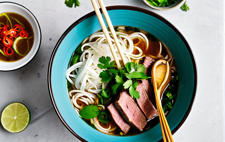 베트남식 쌀국수 만들기 완벽 가이드 - Simmering Pho Broth**

"A large pot of pho broth simmering on a stove, steam rising, beef bones visi...