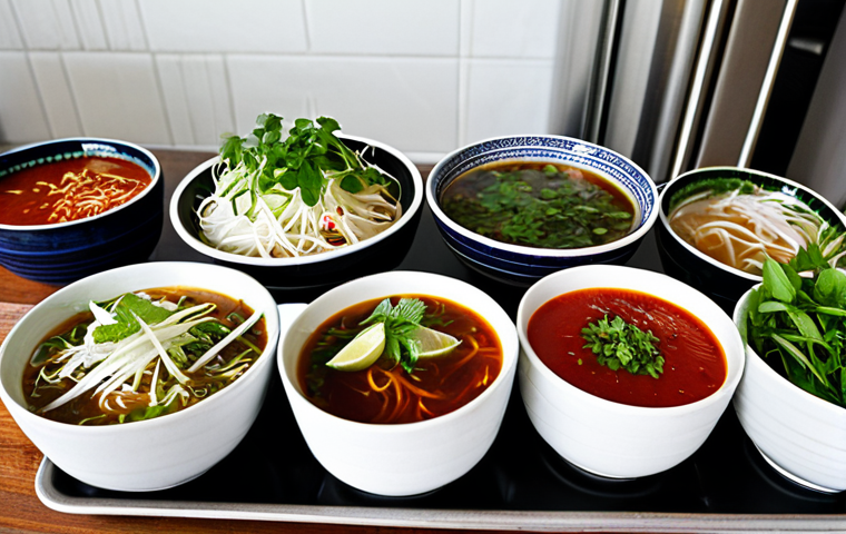 베트남식 쌀국수 만들기 완벽 가이드 - Assembling a Bowl of Pho**

"Overhead shot of hands assembling a bowl of pho, rice noodles in the bo...