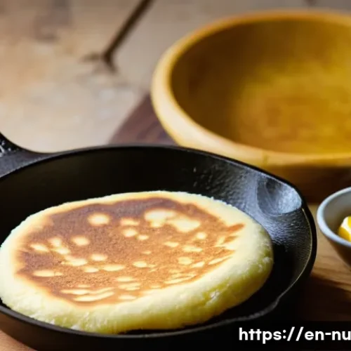 Home 28 콜롬비아식 아레파 만드는 법 - A rustic kitchen scene showcasing a close-up of a cast-iron skillet on a stovetop with golden-brown ...